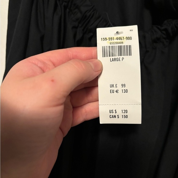 NWT Abercrombie & Fitch Womens Black Woven Sweetheart Neck Tie Back Midi Dress - Picture 6 of 7